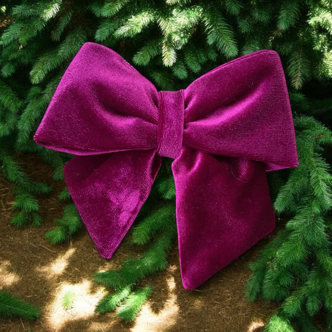 Velvet Sailor Bow Magenta