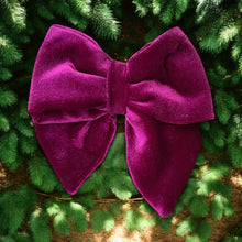 Load image into Gallery viewer, Velvet Sailor Bow Magenta