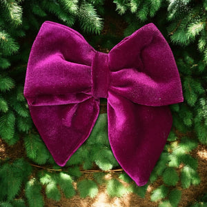 Velvet Sailor Bow Magenta