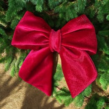 Load image into Gallery viewer, Velvet Sailor Bow Red