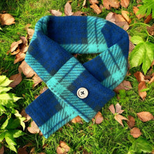 Load image into Gallery viewer, Blue/ Green Tartan Scarf