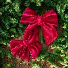 Load image into Gallery viewer, Velvet Sailor Bow Red